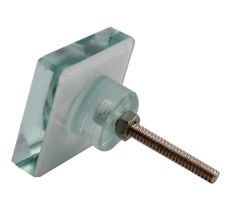 Venetian Clear Square Flat Glass Dresser Knob
