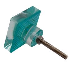 Sea Green Square Flat Glass Drawer Knob Online