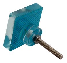 Turquoise Square Flat Glass Cabinet Knob