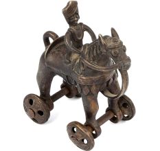 Vintage India Brass Horse with Rider