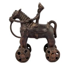 Vintage India Brass Horse with Rider
