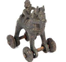 Indian Cast Bronze Temple Mounted Toy Horse