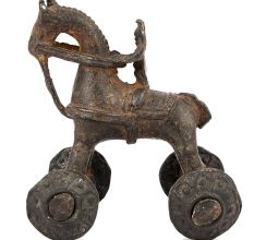 Brass Temple Toy with Wheels