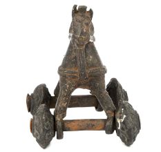 Brass Temple Toy with Wheels