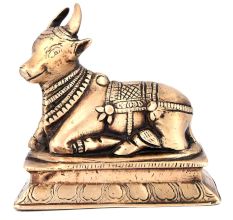 Holy Nandi Bull Figurine in Brass