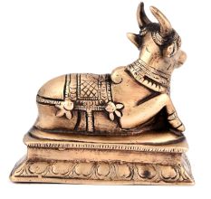 Holy Nandi Bull Figurine in Brass
