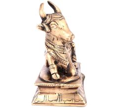 Holy Nandi Bull Figurine in Brass