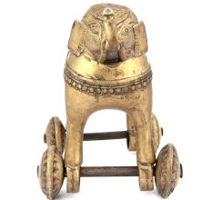 Brass Temple Elephant with Wheels