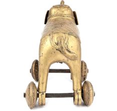 Brass Temple Elephant with Wheels