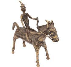 Brass Warrior Horse Statue