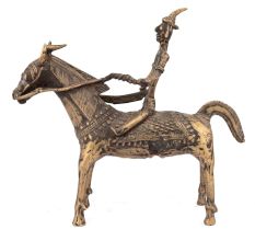 Brass Warrior Horse Statue