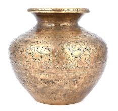 Brass Etched Hand CraftedÂ Water Pot