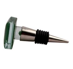 Green Square Flat Glass Wine Stopper
