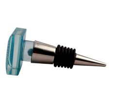 Turquoise Square Flat Glass Wine Stopper
