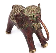 Red Sculpture Elephant Dhokra Brass