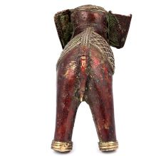 Red Sculpture Elephant Dhokra Brass