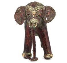 Red Brass Dhokra Elephant Statue