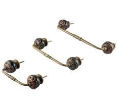 Strewn Black Ceramic Bridge Handle