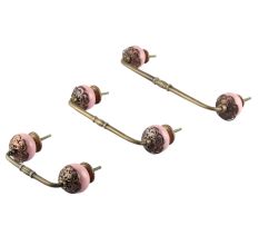 Strewn Pink Ceramic Bridge Handle
