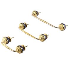 Strewn Navy Blue Ceramic Bridge Handle