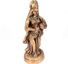 Brass Standing Lady with Pot