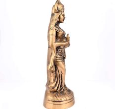 Brass Standing Lady with Pot