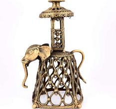 Brass Dhokra Elephant Stand