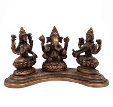 Brass Laxmi Ganesh Saraswati Statue