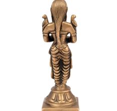 Brass Deepalakshmi with Parrot on Shoulders