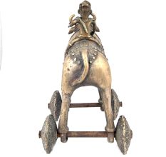 Vintage Brass Bull with Rider Temple Toy