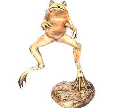 Spitting Leaping Frog Cast Bronze Garden Statue Fountain