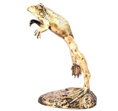 Spitting Leaping Frog Cast Bronze Garden Statue Fountain