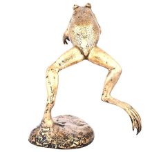 Spitting Leaping Frog Cast Bronze Garden Statue Fountain