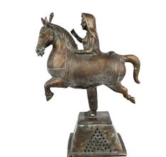 Brass Female Kachchi Ghodi Dance Statue