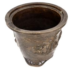 Engraved Bronze Phoenix and Other Birds Vase
