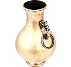 Solid Brass Vase Heavy Handmade One Ring Handle
