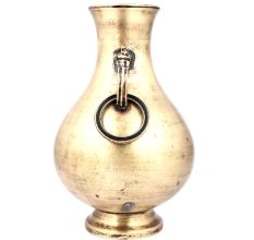 Solid Brass Vase Heavy Handmade One Ring Handle