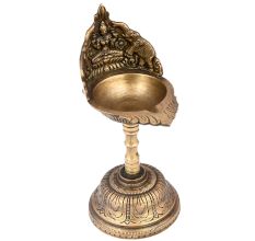 Brass Deepalakshmi Oil Lamp Lantern Dhoop Stand