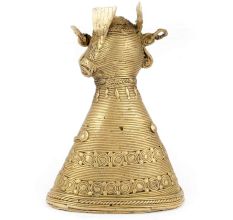 Brass Tribal Women Bust Statue with Stud Earrings