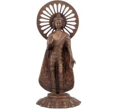 Standing Buddha Brass Statue