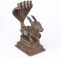 Bronze Nandi Canopied by Sheshnag