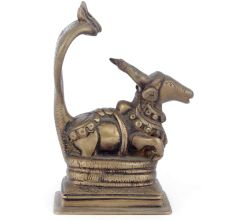 Bronze Nandi Canopied by Sheshnag
