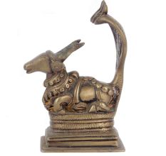 Bronze Nandi Canopied by Sheshnag