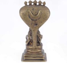 Bronze Nandi Canopied by Sheshnag