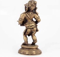 Brass Sculpture of Dancing Ganesh with Dholak