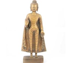 Standing Buddha Brass Statue