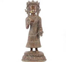Brass Standing Tathagata Ru Lai Statue