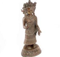 Brass Standing Tathagata Ru Lai Statue