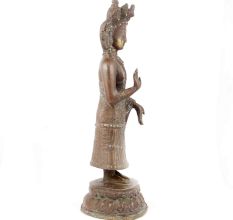 Brass Standing Tathagata Ru Lai Statue