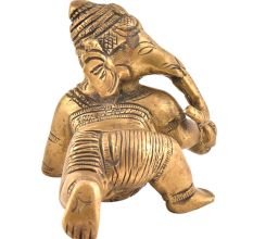 Brass Laddu Baby Ganesha Statue